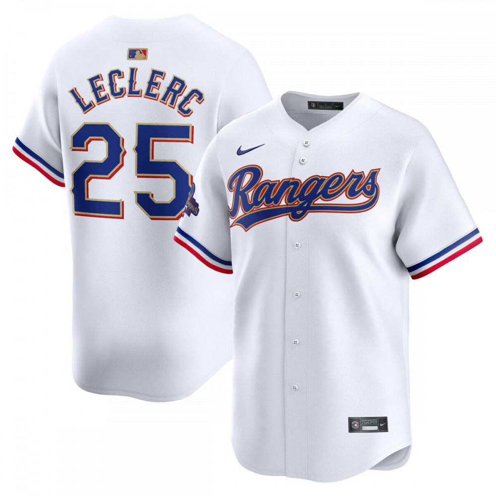 Jose Leclerc Texas Rangers 2024 Gold Collection Limited Player Jersey – White-Pro Kit Vault | Brand New 26/27 Sports Jerseys